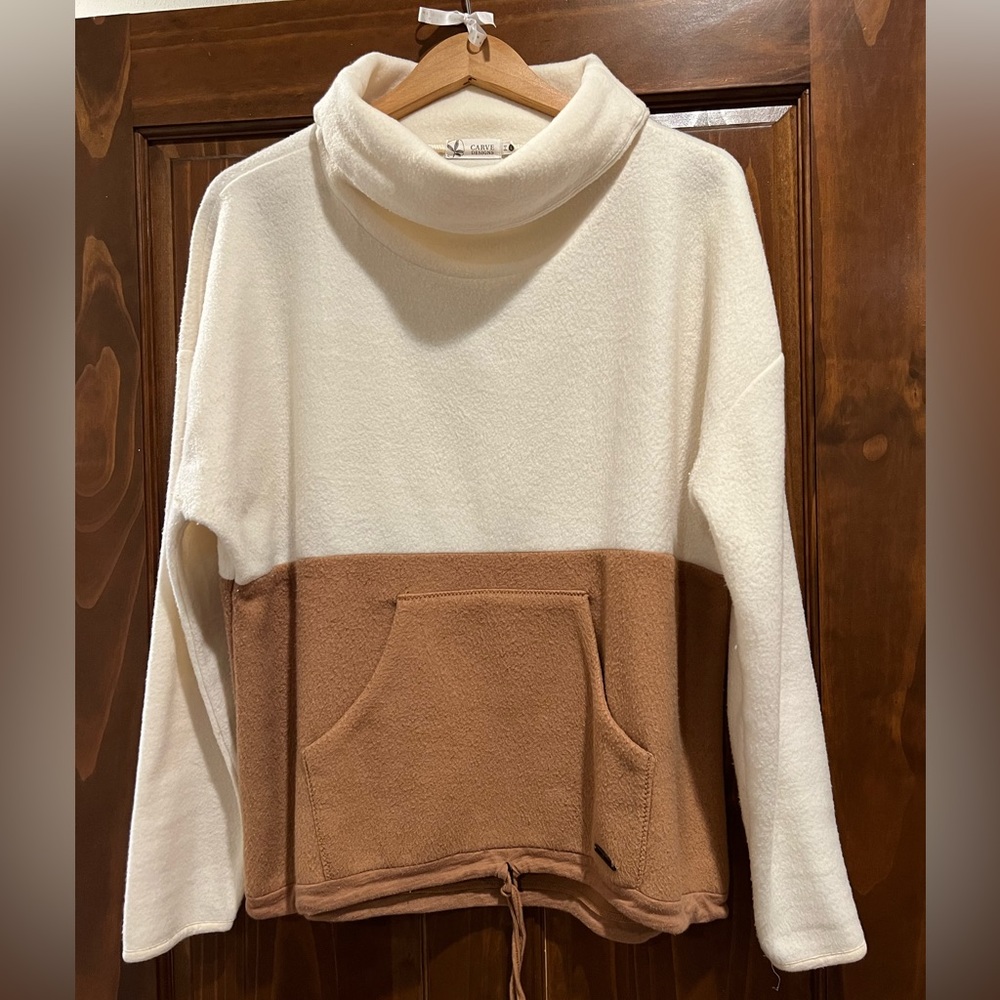 Carve designs cowl neck fleece sweatshirt